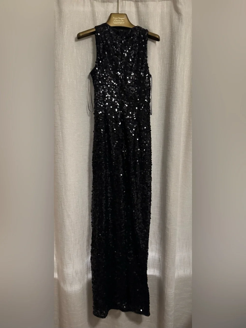 Black Sequin Maxi Dress for Women - Sleek Evening Gown - Picture 5 of 5